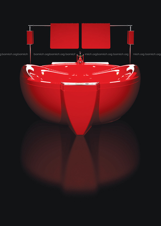 Illustration for article titled Gold-Framed, Dual-HDTV-Wielding, GSM-Controlled Bathtub Won't Get You Any Cleaner